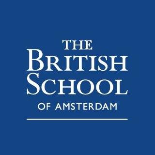 358688715_764951075638739_8655352611568366897_n British School of Amsterdam logo, white text on blue background