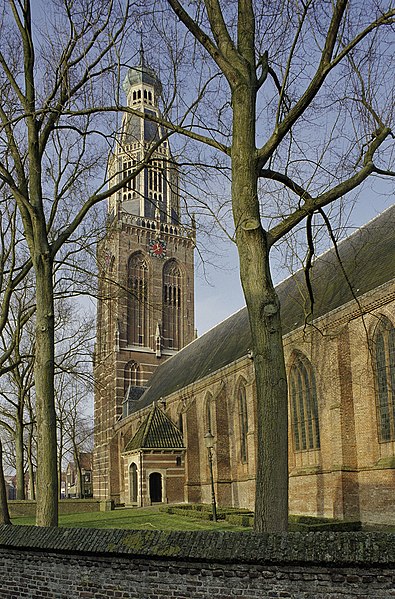 church with trees