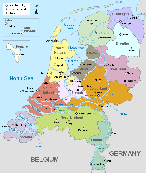 Karte der Provinzen der Niederlande