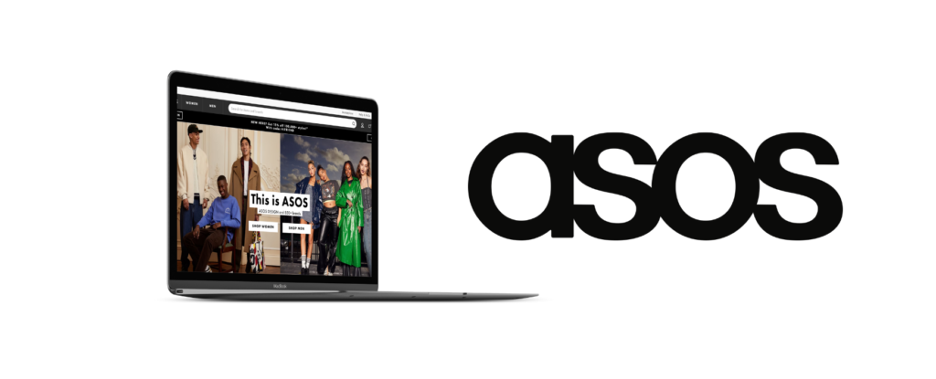 Asos, one of the best online stores in the Netherlands, opened on a laptop.