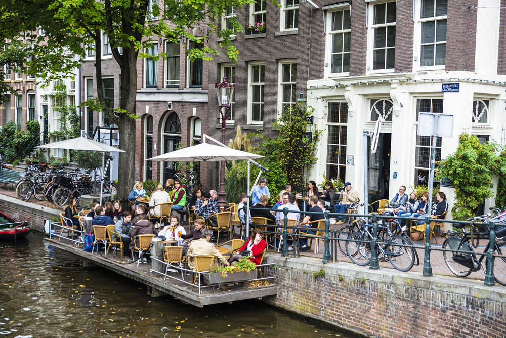 Amsterdam-Dutch-canal-terrace-red-light-district
