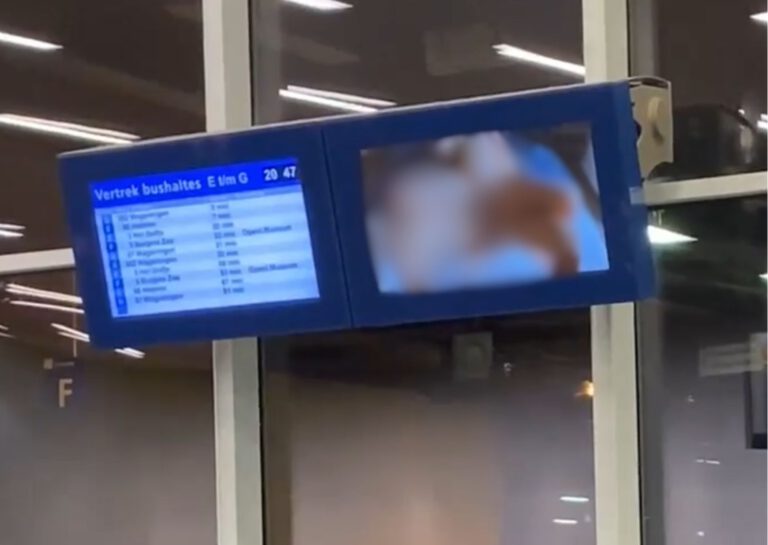 Porn alert! Buses weren’t the only thing coming at this Dutch station