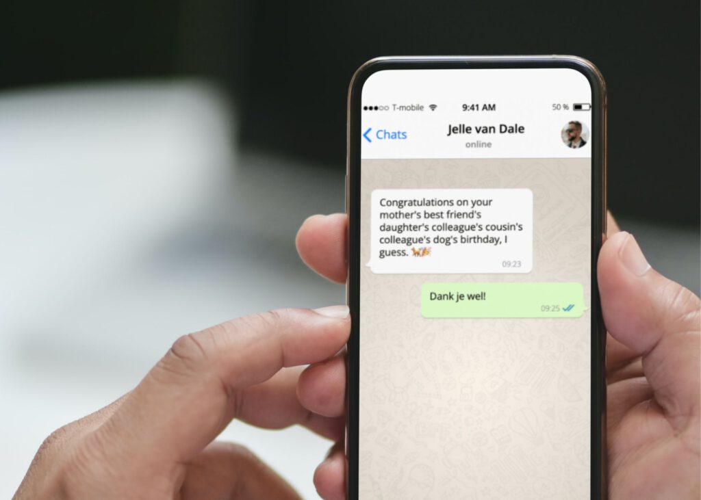 Dutch-person-texting-another-person-to-congratulate-them-on-birthday