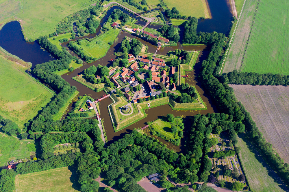 Aerial-view-of-bourtange-village-in-the-netherlands