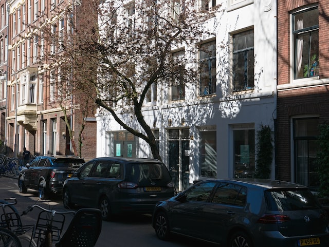 cars-parked-on-road-amsterdam