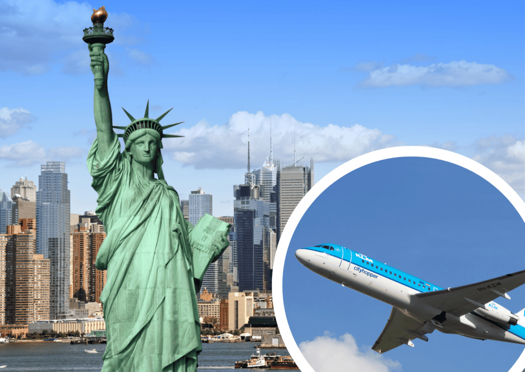 composite-image-of-a-KLM-plane-taking-off-and-the-statue-of-liberty