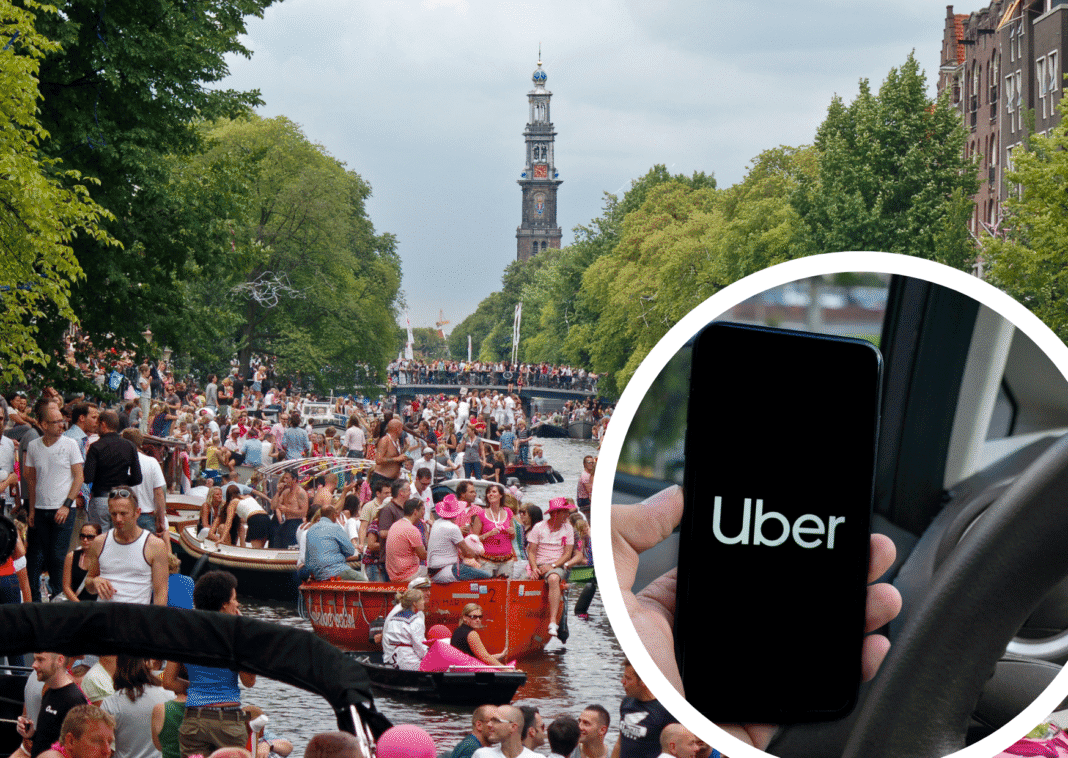 Composite-photo-Amsterdam-canal-parade-uber-app