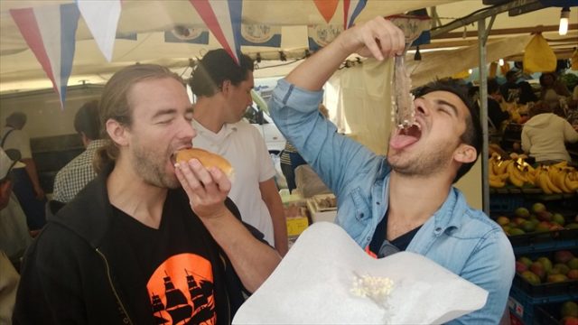 Eating herring in the Netherlands