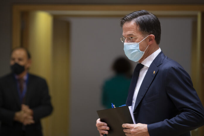 Dutch-prime-minister-Rutte-about-to-hold-a-speech-with-mask