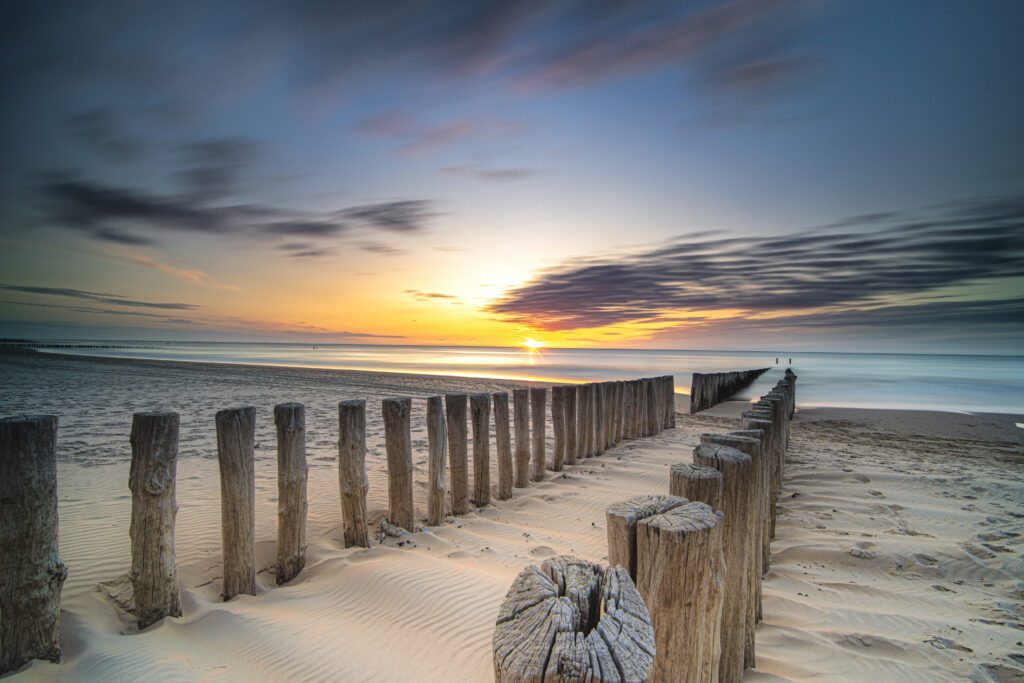 Domburg Beach at sunset, one of the best beaches in the Netherlands