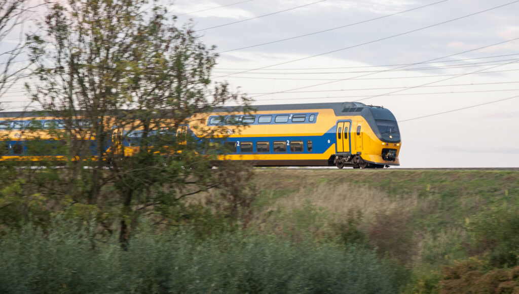 Double-decker-intercity-train-in-the-Netherlands