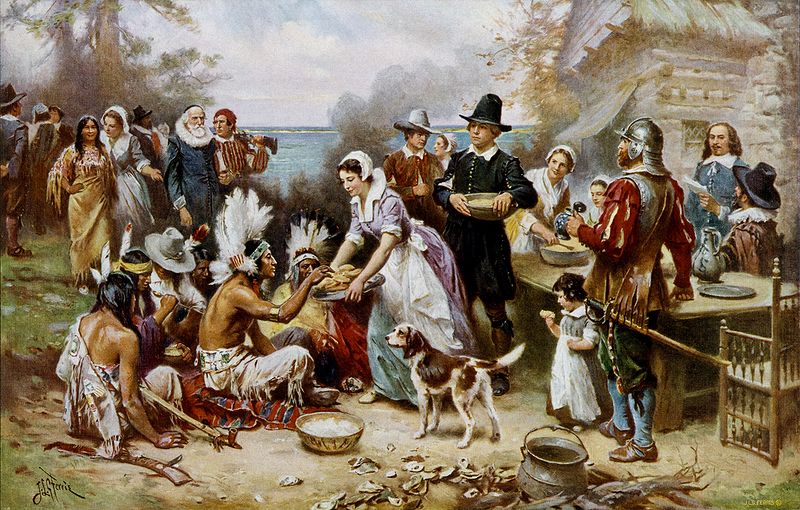 painting-first-thanksgiving-pilgrims-in-the-us