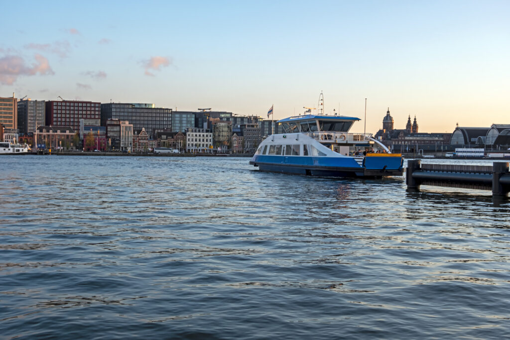 Ferry-docked-in-Amsterdam-the-netherlands