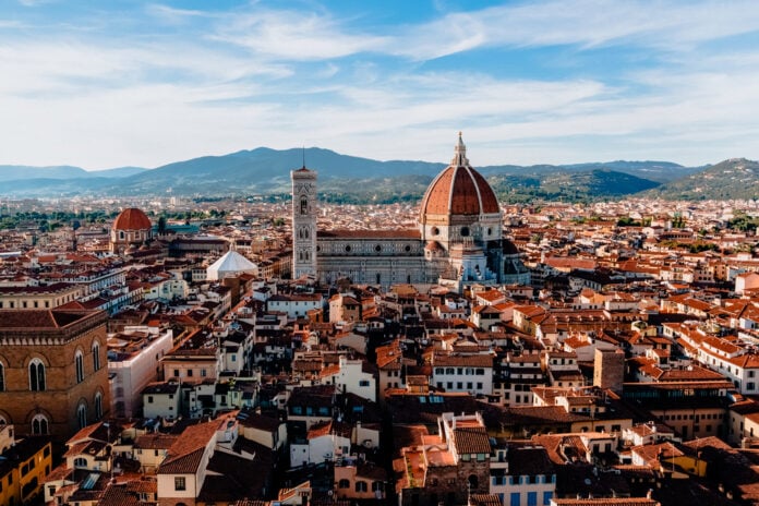 Birds-eye-view-of-Florence-in-Italy-Tuscany