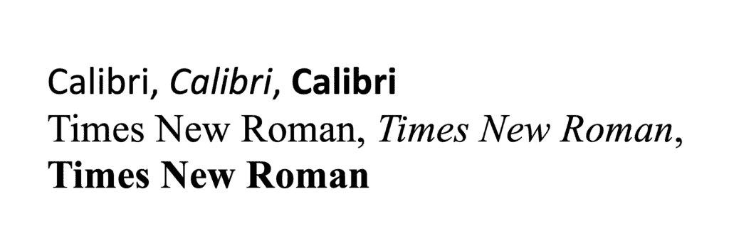 a-screenshot-of-the-different-fonts-calibri-and-times-new-roman-laid-out-on-a-word-document