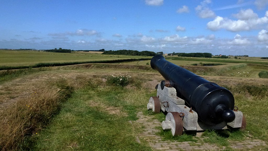 Old-military-canon-in-fort-de-schans-texel-the-netherlands