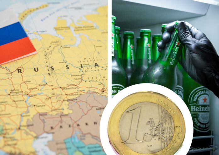 composite-image-of-heineken-beer-map-of-Russia-and-one-euro-coin