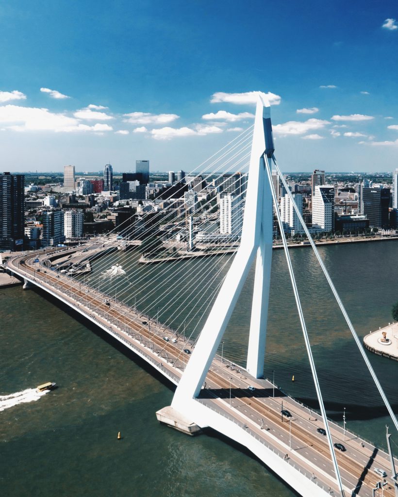 photo-of-Erasmus-bridge-from-above-Rotterdam