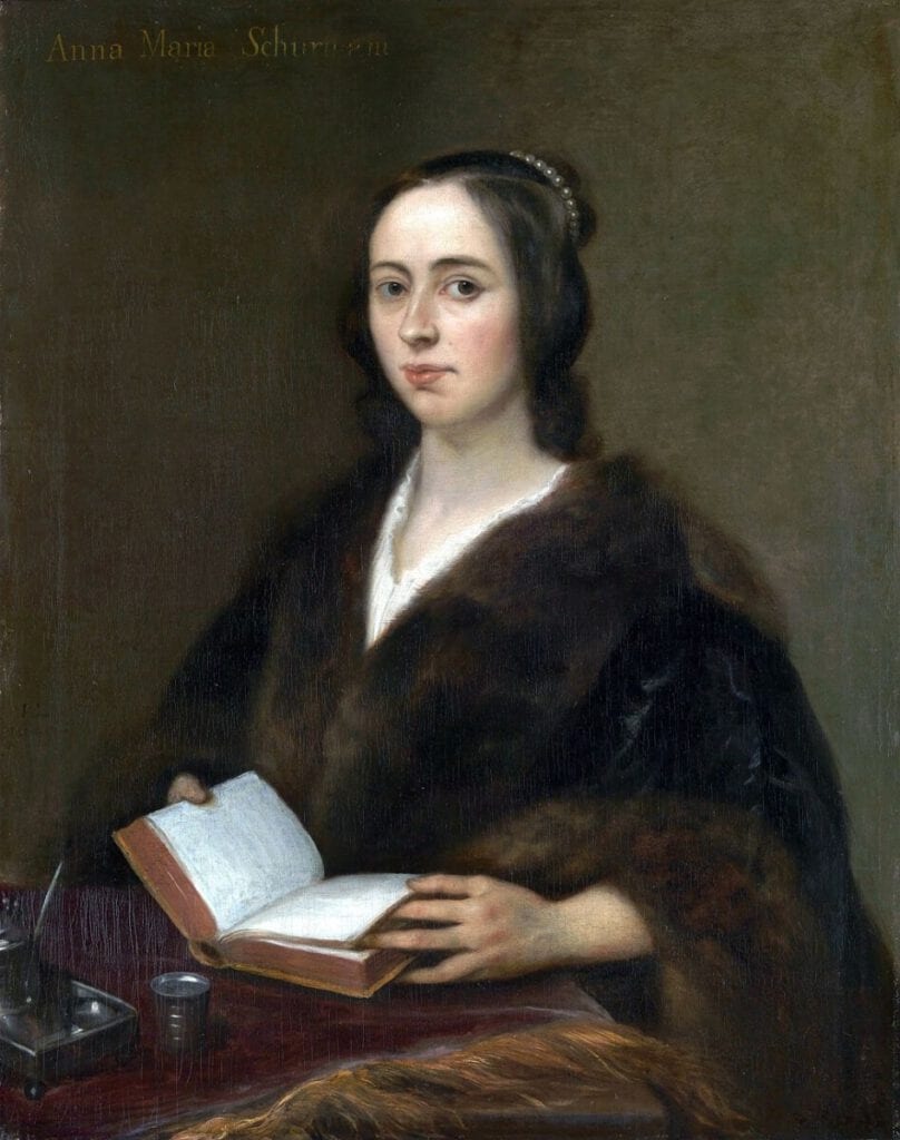 Painting of Anna Maria van Schurman, first ever female university student in the Netherlands