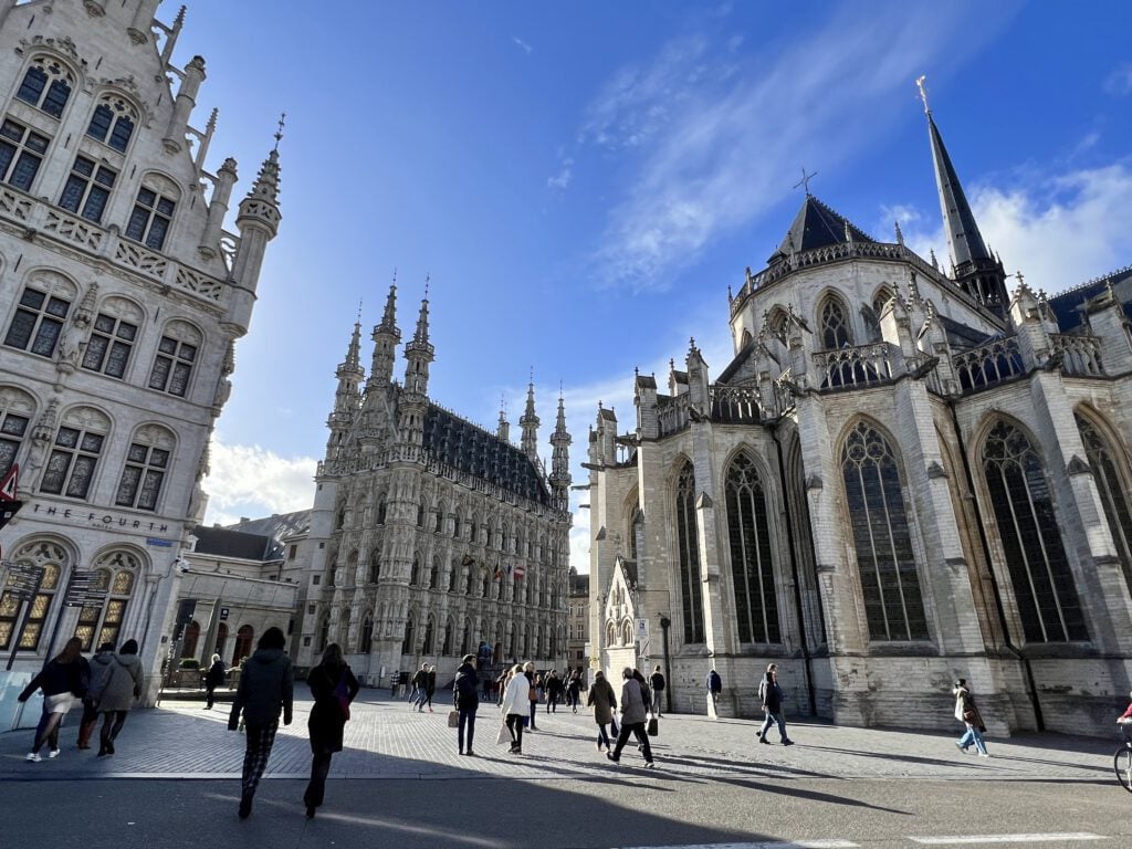 photo-of-Leuven's-city-hall-and-church-architecture