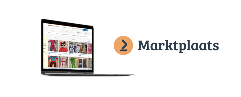 Marktplaats, one of the best online stores in the Netherlands, opened on a laptop.