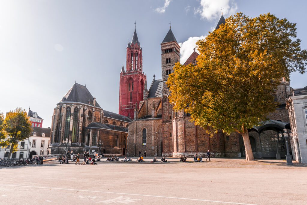 Saint Servatius Basilica and the St. John Church at the Vrijthof on a day trip to Maastricht
