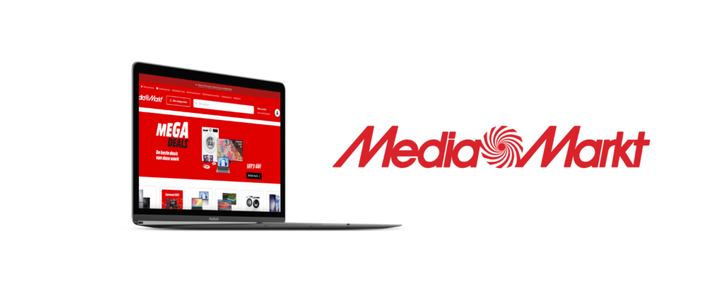 MediaMarkt, one of the best online stores in the Netherlands, opened on a laptop.