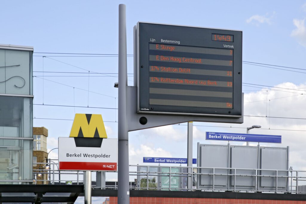 Metro-station-schedule-in-rotterdam-the-netherlands
