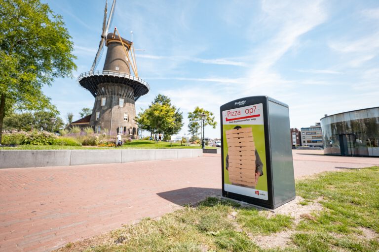This Dutch municipality just installed trash cans for pizza boxes and residents think it’s a joke