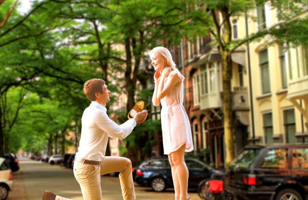 photo-of-a-man-proposing-with-a-dutch-clog-netherlands