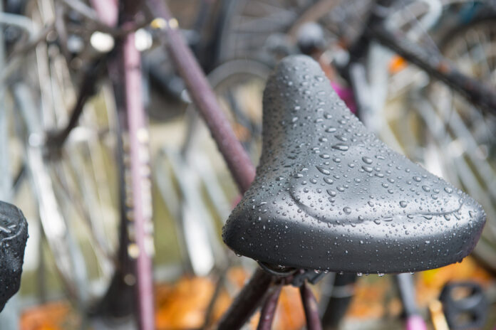 photo-of-some-rain-water-on-a-bike-saddle