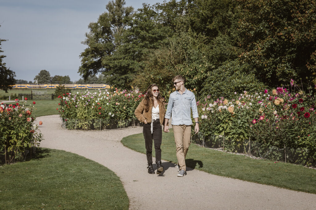 photo-of-Dutch-couple-walking-in-dutch-flower-garden
