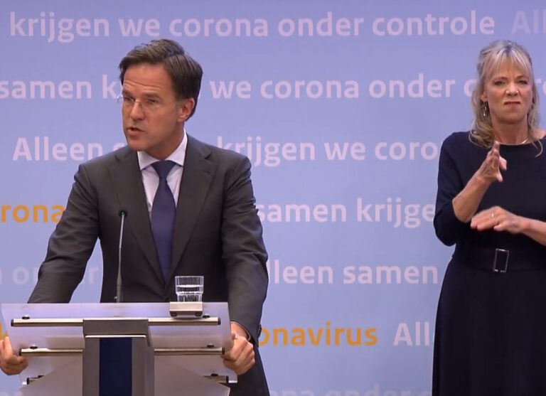 Rutte press conference: partial lockdown, bars closed, and mouth mask obligation on the way