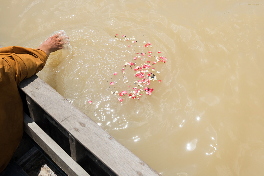 man-scattering-ashes-and-rosebuds-in-river-following-death-in-the-netherlands