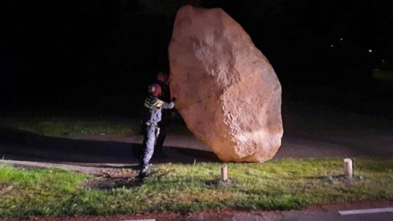 Mysterious boulder found on Dutch road: what is it? and where did it come from?