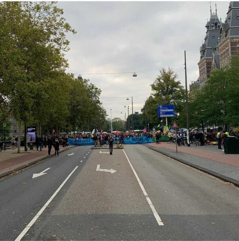 Climate activists block traffic in front of Rijksmuseum in Amsterdam