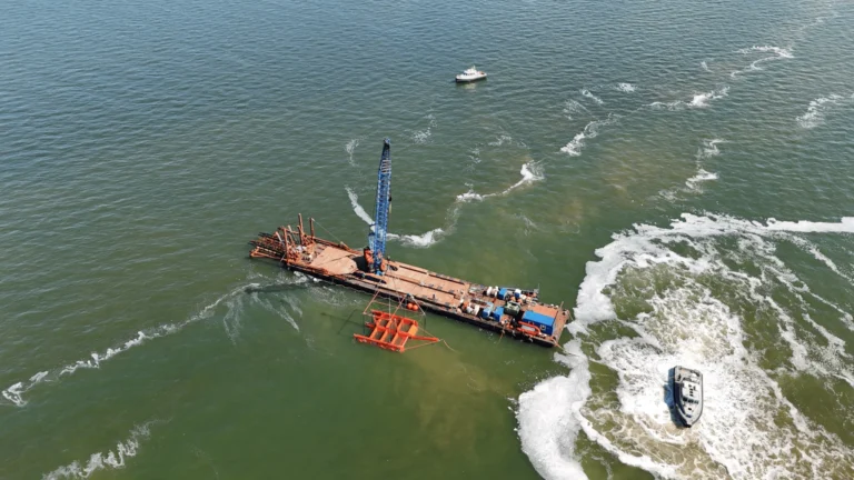 photo-of-SeaQurrent-tidal-kite-being-installed-off-coast-of-Netherlands