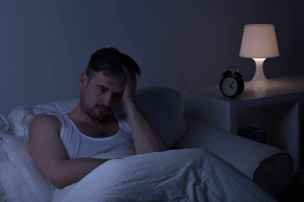Man suffering from sleeplessness struggling with mental health in the Netherlands
