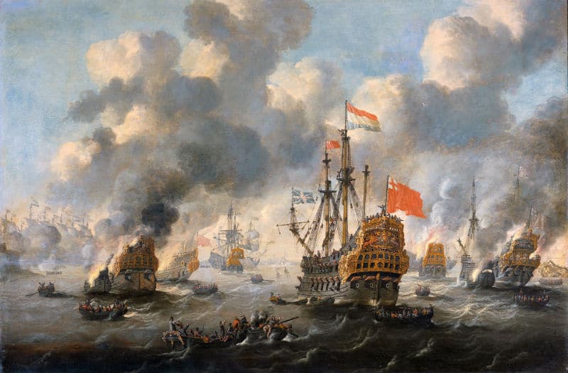 This painting, iconic-for-DutchReview, by Peter van den Velde shows the Dutch expedition on the Thames. It was the first action of the Dutch Marines Corps and also one of the very few succesfull foreign entries of Britain in the past centuries.