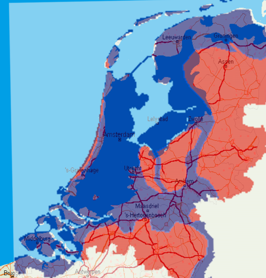 Map-showing-which-flat-areas-in-the-Netherlands-are-below-sea-level