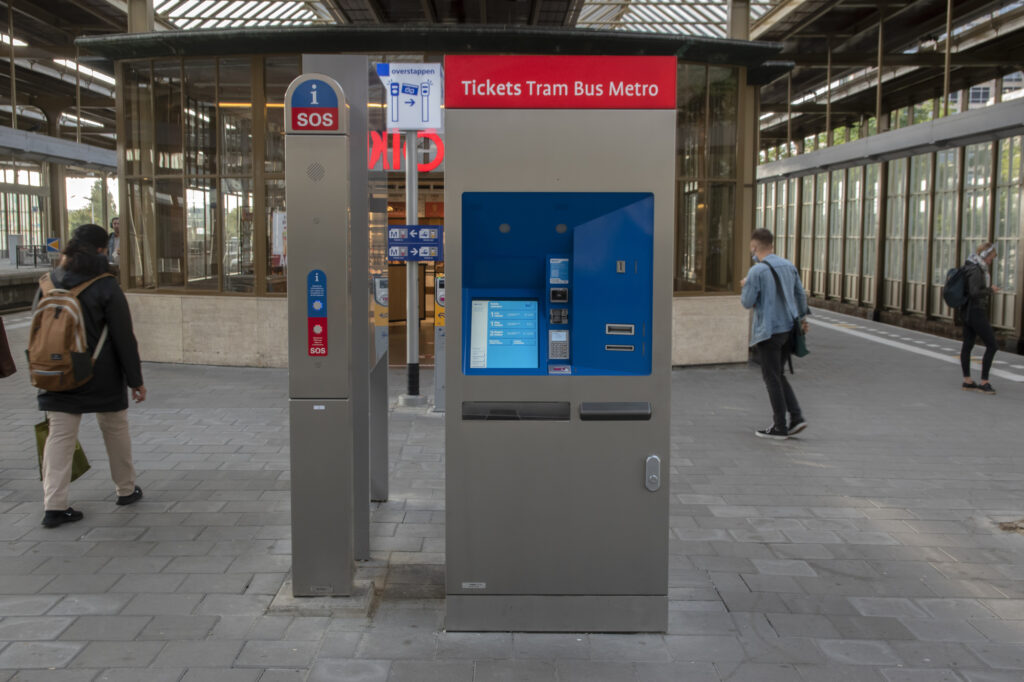 Ticket-purchase-booth-in-Amsterdam-the-Netherlands