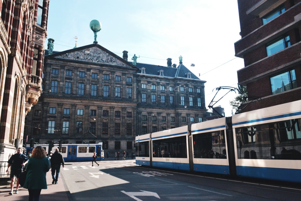 tram-in-central-Amsterdam