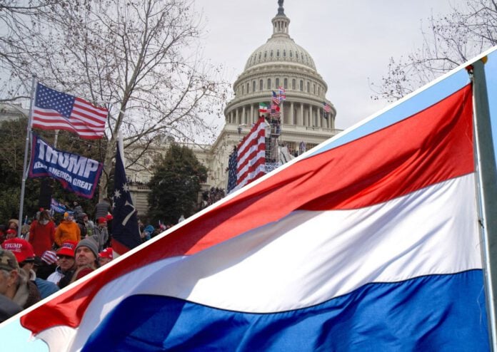 composite-image-of-captol-hill-storming-and-dutch-flag