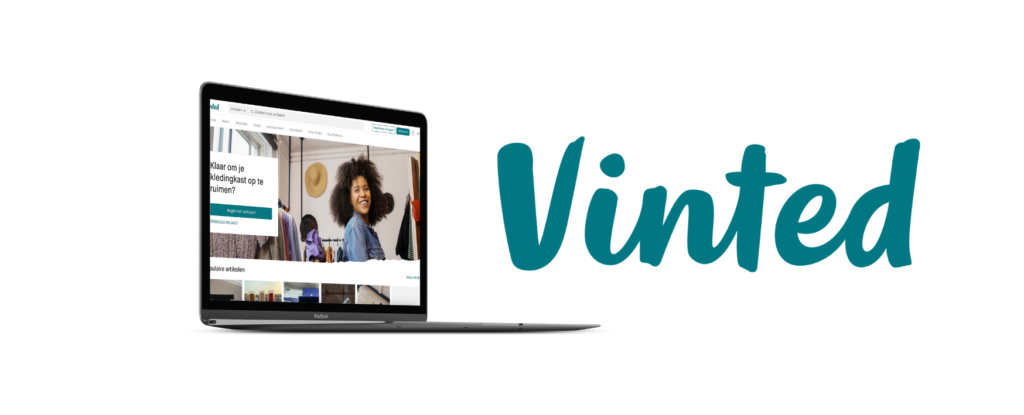 Vinted, one of the best online stores in the Netherlands, opened on a laptop.