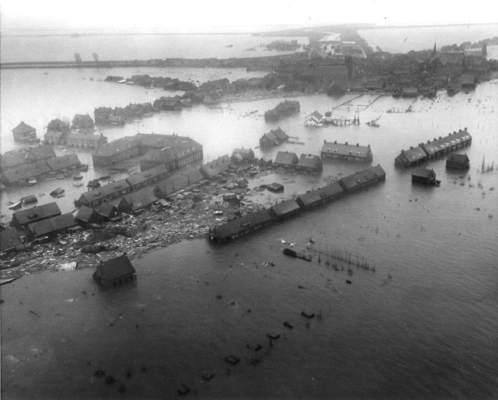 Aerial-shot-of-the-flooding-disaster-in-the-netherlands-in-1953