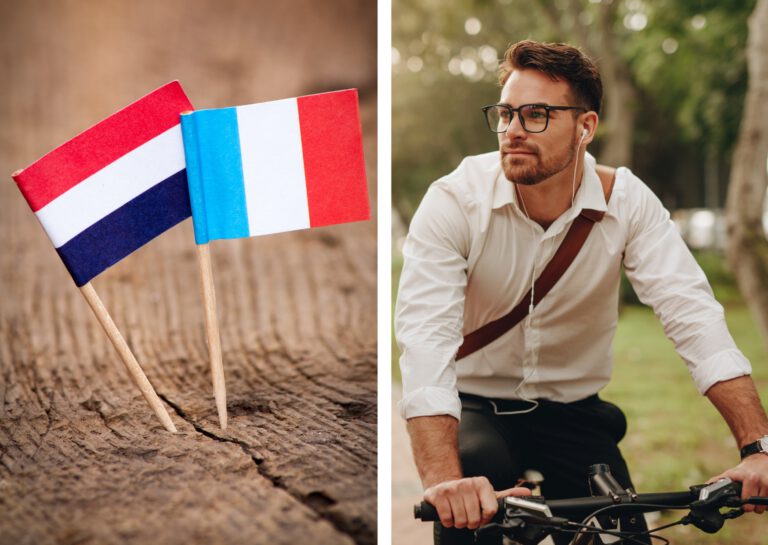 composite-photo-half-dutch-and-french-flags-half-french-man-cycling-on-bike-to-dutch-job