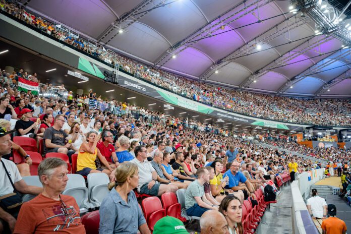 Full-stadium-of-fans-watching-the-world-athletics-championships-2023-in-budapest-hungary