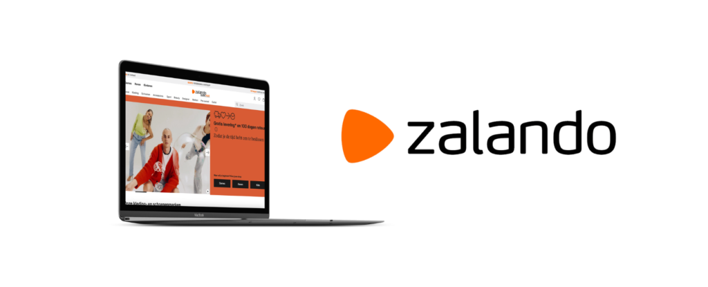 Zalando, one of the best online stores in the Netherlands, opened on a laptop.