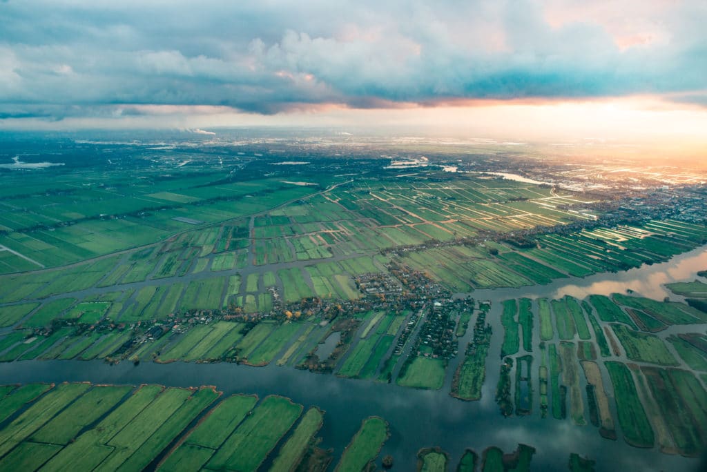Ariel-photo-of-Netherlands-flat-landscape