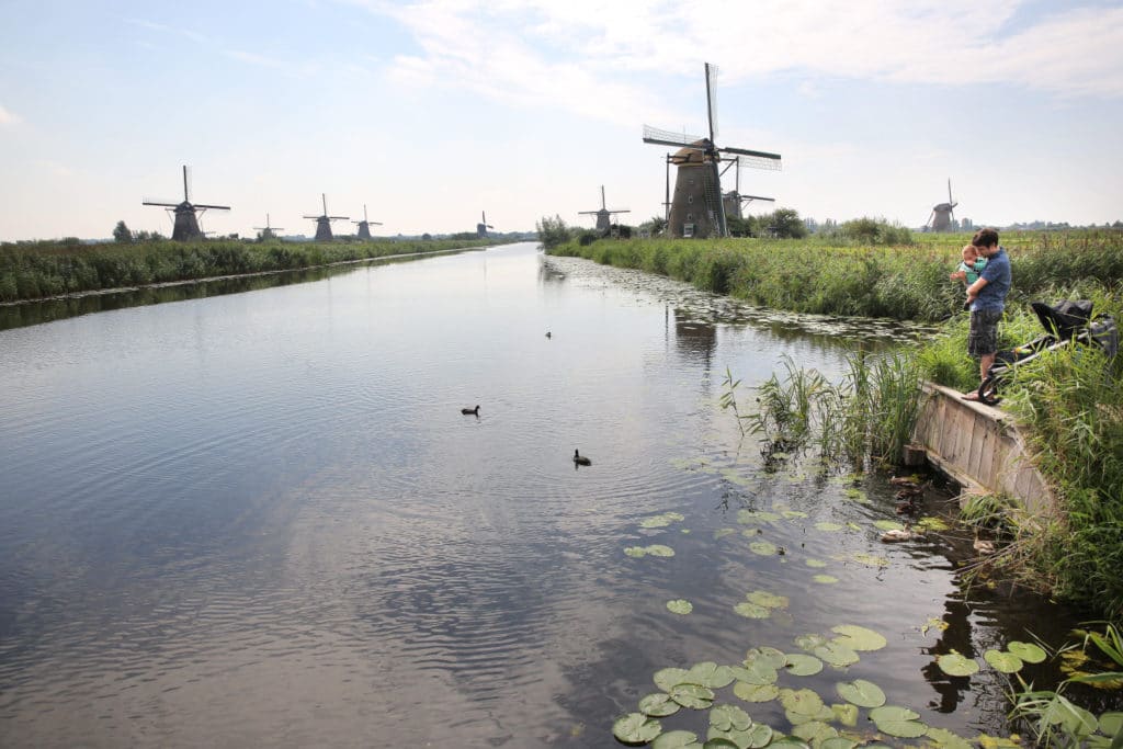 Kinderdijk windmill water